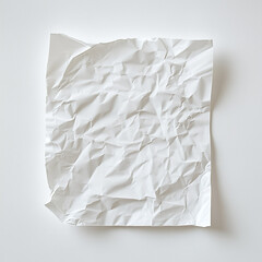Obraz premium White folded paper background, old texture. An empty crumpled paper page, Wrinkled paper effect
