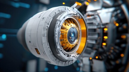 Close-up View of High-Tech Satellite Components