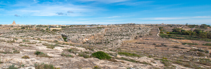 Gozo (Għawdex) Island landscape near Victoria City (Ir-Rabat Għawdex) Malta