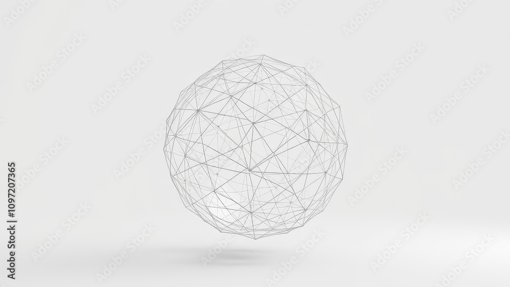 Wall mural binary code intertwined with 3d wireframe sphere, technology, computer, coding, information, science