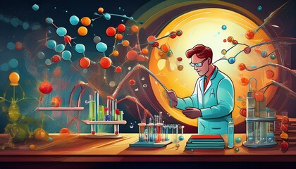 Obraz premium Genetics and Inheritance Patterns 
