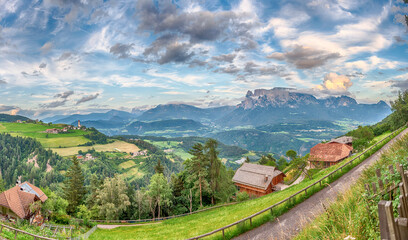 Fototapeta premium The imposing Massif of the Sciliar, South Tyrol, Italy
