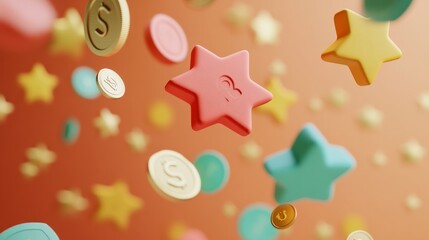 abstract background with different icons and shapes