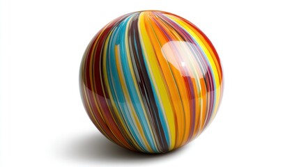 Fototapeta premium Colorful Striped Glass Sphere Art Object