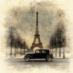 New Year Greetings on Parisian Street Plate