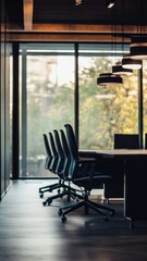 empty office workplace with table and chair