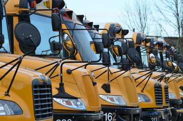yellow school parked