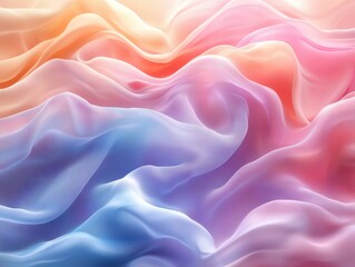 Fototapeta premium Soft, flowing fabric in pastel colors creating a serene, abstract pattern.