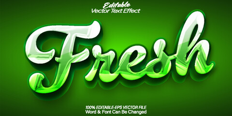 Fresh Vector Text Effect Editable Alphabet Green Clean Mint Soft