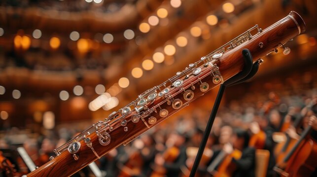 Close-up of a Double Bassoon in a Concert Hall