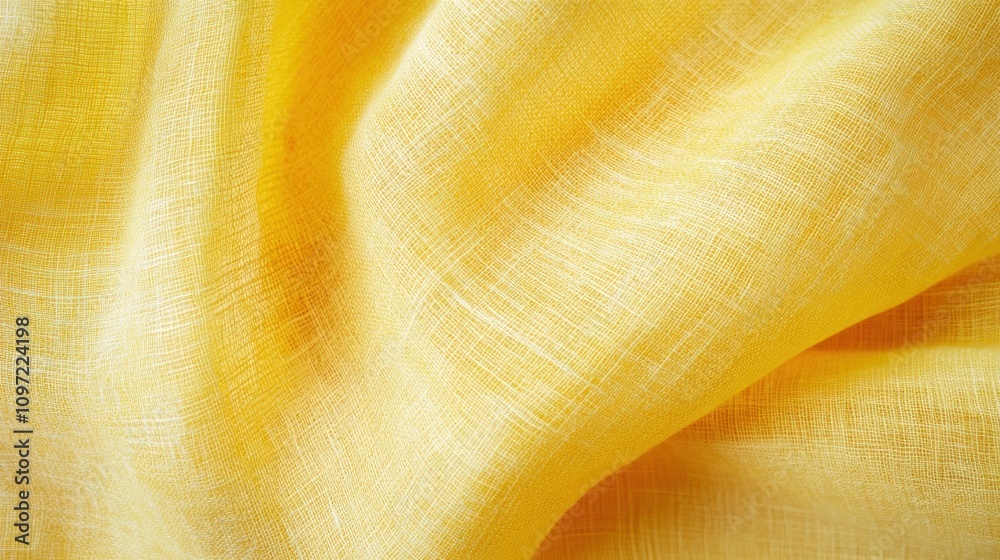 Poster close-up of soft yellow fabric with a textured weave.