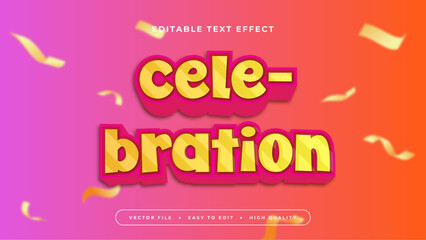 Pink Orange and Yellow Celebration 3d Editable Text Effect - Font Style