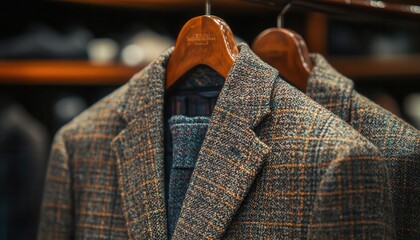 Obraz premium Tailored, highend jacket on a bespoke hanger