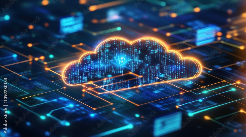 Poster Digital Cloud Computing Network Data Storage System