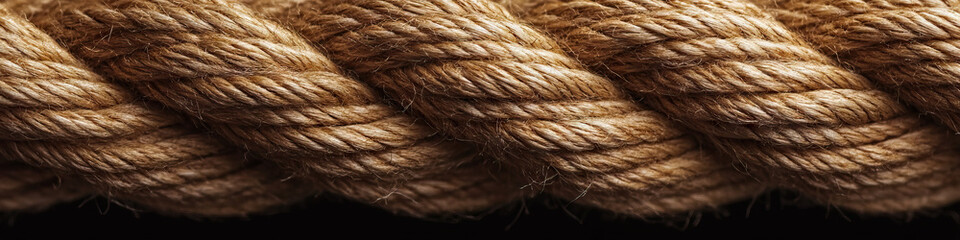 Fototapeta premium A close-up shot of a tightly woven rope, signifying resilience and unity in the face of adversity.