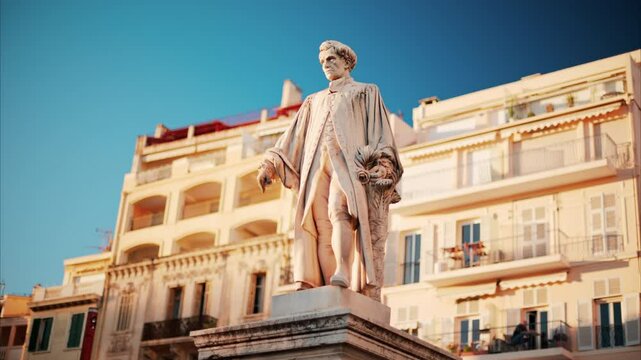 The Statue of Lord Brougham memorial in daylight, Cannes, France