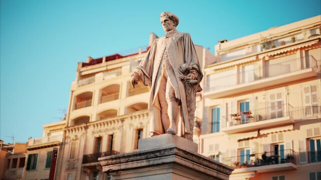 The Statue of Lord Brougham memorial in daylight, Cannes, France