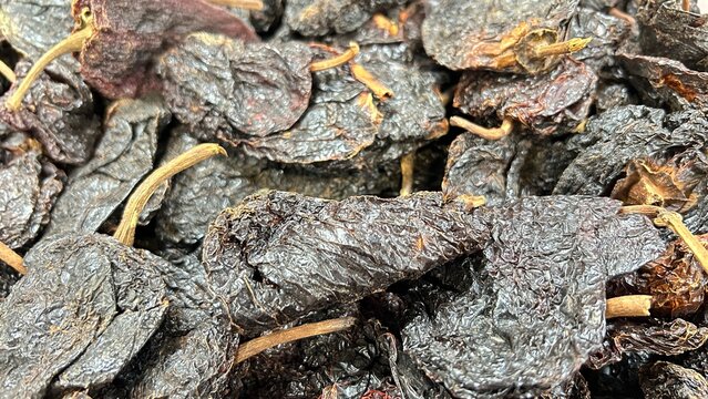 close up to guajillo chilli