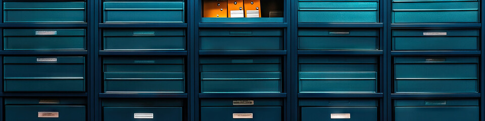 Orderly Files: A pristine file cabinet, showcasing rows of alphabetized folders.