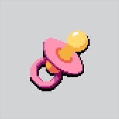 Pixel art illustration Baby Pacifier. Pixelated Baby Toys. Baby Pacifier Toy Icon pixelated for the pixel art game and icon for website and video game. old school retro.