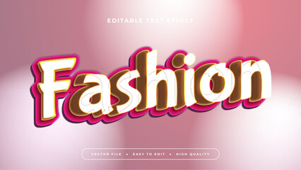 White Red and Yellow Fashion 3d Editable Text Effect - Font Style