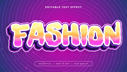 Purple Violet Pink and Yellow Fashion 3d Editable Text Effect - Font Style