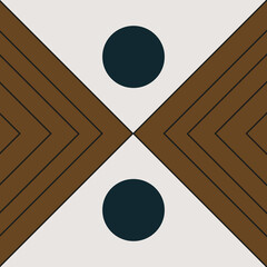abstract minimalist art symmetrical, geometric shapes, triangles and straight lines. for background decoration. black brown blue beige