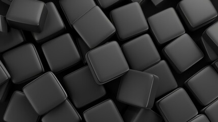 A sleek 3D render showcasing black geometric shapes creates an elegant background, perfect for business cards.