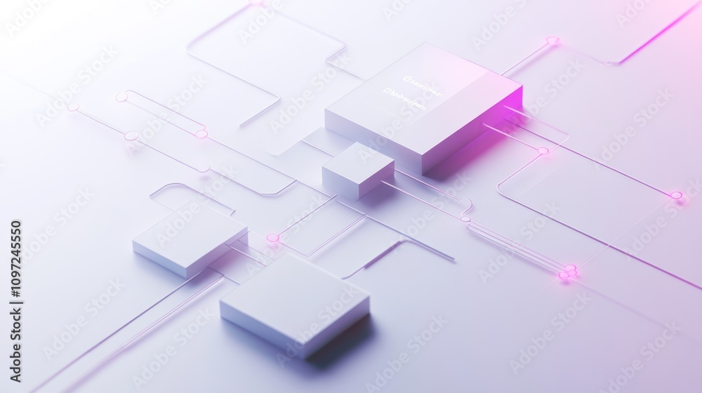 Aufkleber abstract design featuring geometric shapes and glowing lines, suggesting technology and connectivity