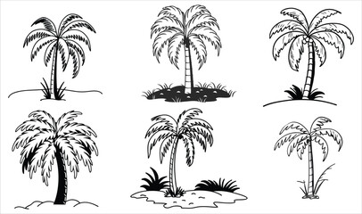 Set of palm trees