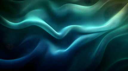 Obraz premium Teal Abstract 3D Wave Background Illustration