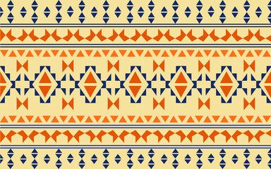  Geometric seamless patterns Aztec Navajo Native American tribal ethnic. Orange and blue. Great for textile printing, fabric, paper, wrap.