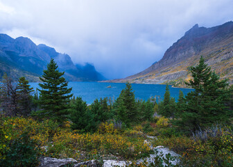 Saint Mary Lake, Wild Goose Island Lookout. Glacier National Park. Montana. 