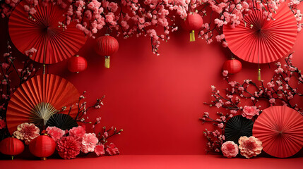 Obraz premium Red Festive Background Illustration