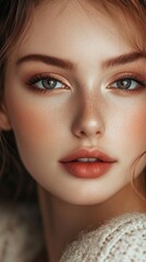 Fototapeta premium beautiful young woman wearing professional makeup