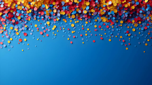 Colorful Paper Circle Confetti 3D Illustration