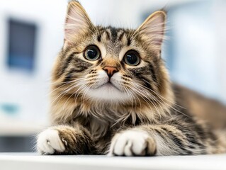 A pet geneticist conducting research on feline DNA, analyzing genetic data in a cutting-edge laboratory