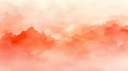 Orange Watercolor Landscape Background