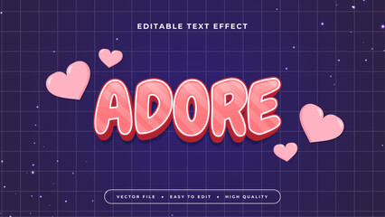 Red and Blue Adore 3d Editable Text Effect - Font Style