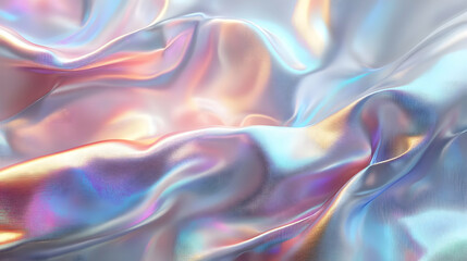 Obraz premium Iridescent Fabric Texture, Abstract 3D Render