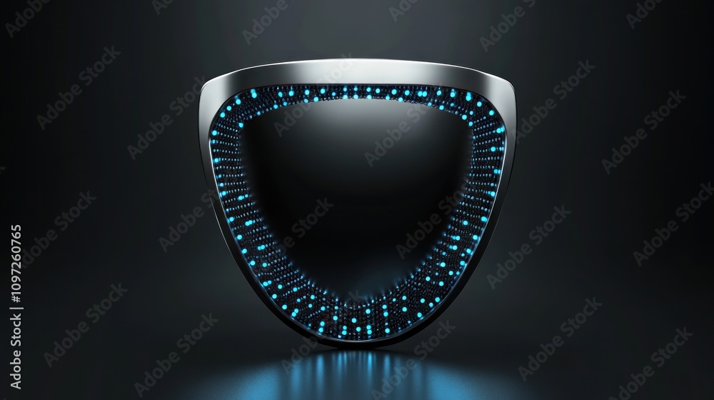 Poster a sleek, futuristic device with a glowing blue edge, suggesting advanced technology.