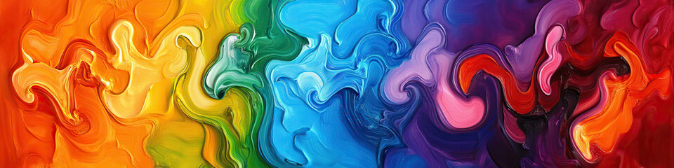 Obraz premium An abstract painting featuring a fusion of different cultures, races, and ideas, evoking the spirit of acceptance and harmony.