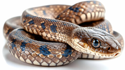 Obraz premium Brown and Blue Snake Realistic Image