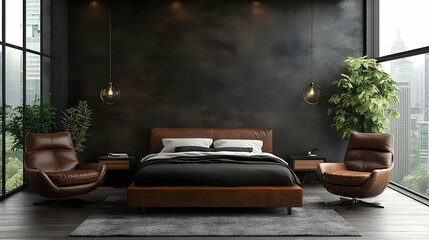 Modern Bedroom Design 3D Illustration