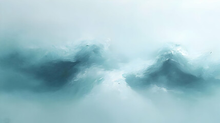 Abstract Teal Wave Painting