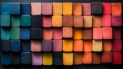 Colorful Wooden Blocks Abstract Background Image