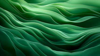 Obraz premium Abstract 3D Green Wave Background Illustration