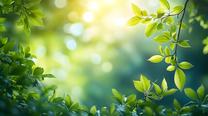 Vibrant Green Leaf Background Illustration