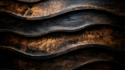 Wavy Brown Wooden Background