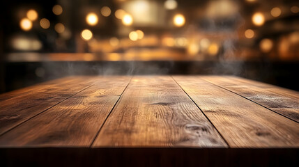 Warm Wooden Table Background Image